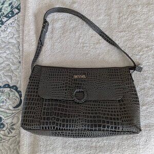 Bessel (Presumably Faux) Croc Shoulder Bag Purse Maybe Real Leather